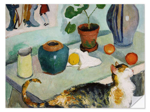 Wall sticker The spirit in the house stalls - Still life with cat, 1910