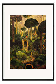 Gerahmter Kunstdruck Geheimnisvolle Pfade in den Tiefen des Waldes