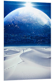 Foam board print White Desert in front of the City Planet