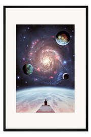 Gerahmter Kunstdruck Der Mensch allein in der Galaxie