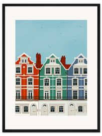 Gerahmter Kunstdruck Lebkuchenhäuser