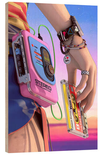 Puutaulu Pink Stereo Cassette Player