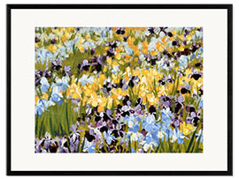 Framed art print The perfume - Iris field in yellow and violet