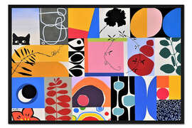 Gerahmter Kunstdruck Warten auf den Sommer - geometrische Komposition