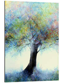 Aluminium print Multicoloured tree in the mist