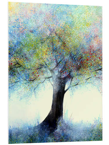 Foam board print Multicoloured tree in the mist