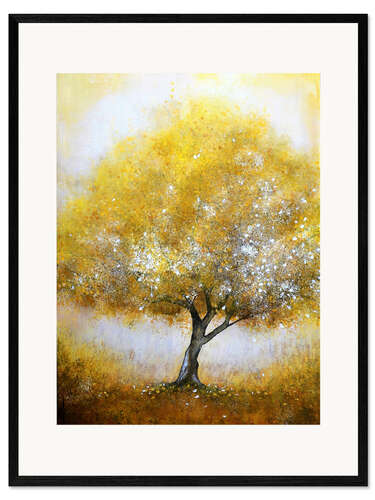 Framed art print Sparkling golden tree