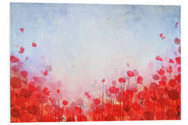 Foam board print Grenadine - Field of red flowers