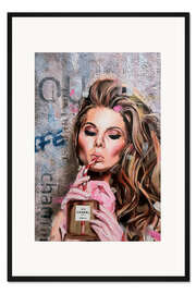 Gerahmter Kunstdruck Woman drinking Chanel Perfume
