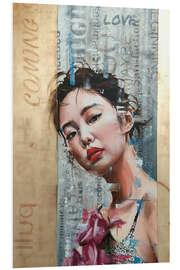 Foam board print Japanese girl with roses