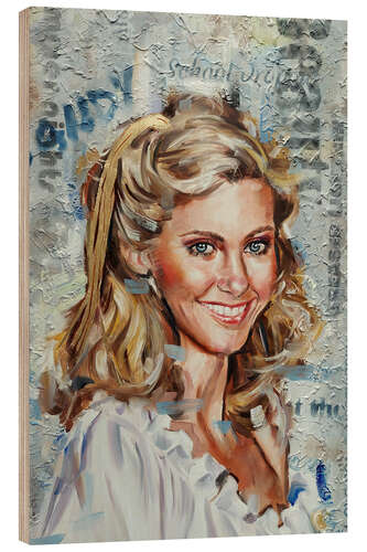 Quadro de madeira Olivia Newton-John