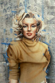 Magnettafel Marilyn in gold