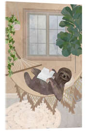 Acrylic print Sloth Reading in a Hammock