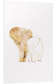 Foam board print Golden Elephant Mom and Baby