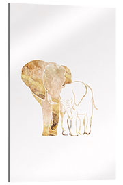 Gallery print Golden Elephant Mom and Baby