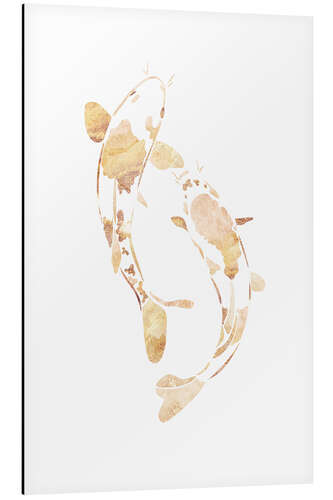 Aluminium print White-Golden Koi Fish II