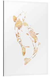 Tableau en aluminium White-Golden Koi Fish II