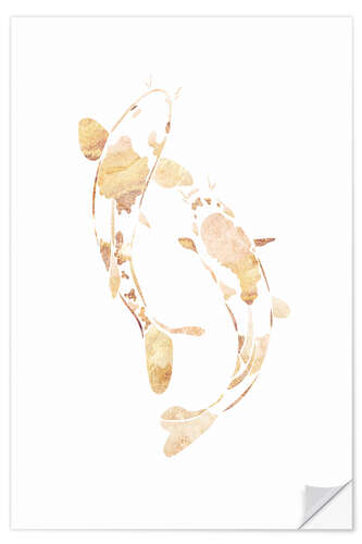 Naklejka na ścianę White-Golden Koi Fish II