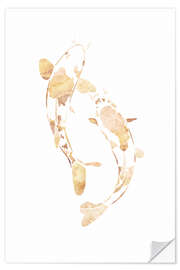 Naklejka na ścianę White-Golden Koi Fish II