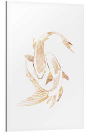 Aluminium print White-Golden Koi Fish I