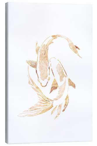 Canvas print White-Golden Koi Fish I