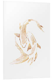 Foam board print White-Golden Koi Fish I