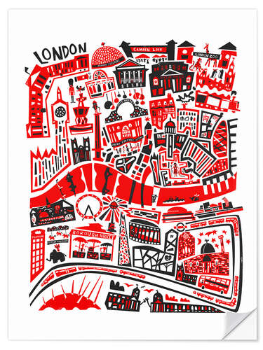 Selvklebende plakat London Map