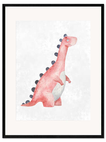 Inramat konsttryck Baby Dinosaur V