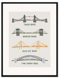 Gerahmter Kunstdruck Vier berühmte Brücken