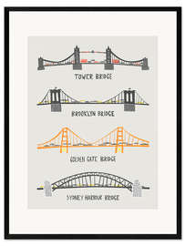 Framed art print Four Famous Bridges