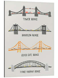 Magnettafel Vier berühmte Brücken