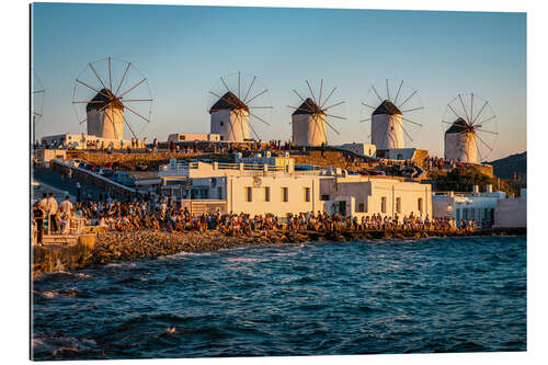 Gallery print Windmills in the sunset, Mykonos