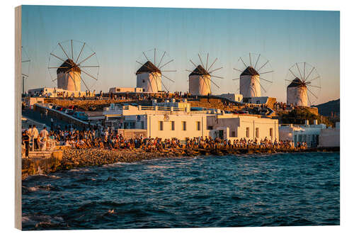 Obraz na drewnie Windmills in the sunset, Mykonos