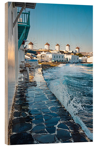 Trebilde Waves crash against the wall, Mykonos