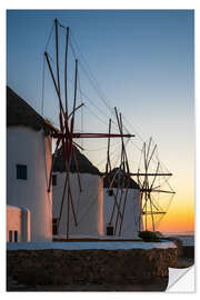 Selvklebende plakat The famous windmills of Mykonos I