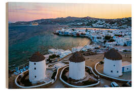 Obraz na drewnie Mykonos and its windmills at sunrise