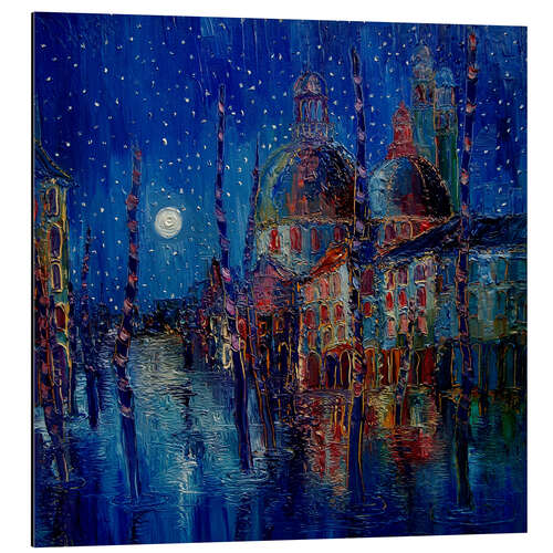 Aluminium print Venice at night