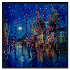Gerahmter Kunstdruck Venedig bei Nacht