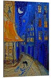 Magnettafel Katze bei Nacht