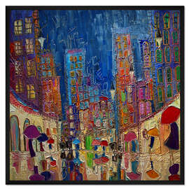 Gerahmter Kunstdruck Bunte Hochhäuser