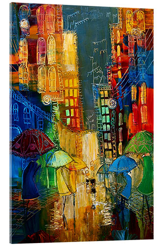 Acrylic print A rainy day in the city