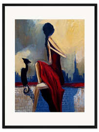 Gerahmter Kunstdruck Mit meiner Katze