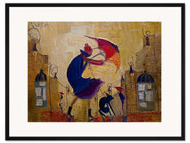 Gerahmter Kunstdruck Fast vom Winde weggeweht