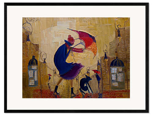 Impression artistique encadrée Almost blown away by the wind