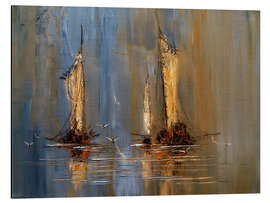 Magnettafel Segelboote und Möwen