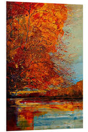 Foam board print Autumn Glow on the Water II