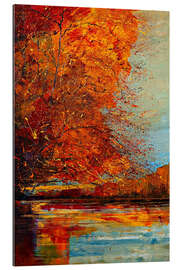 Tableau en plexi-alu Autumn Glow on the Water II