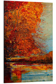 Magnettafel Herbstliches Leuchten am Wasser II