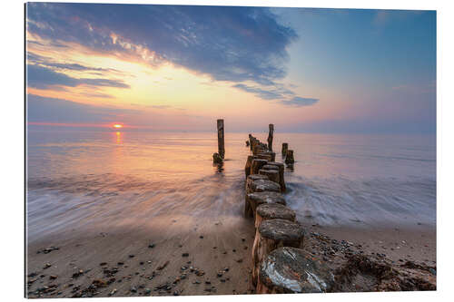 Galleriataulu Groynes in the sunset