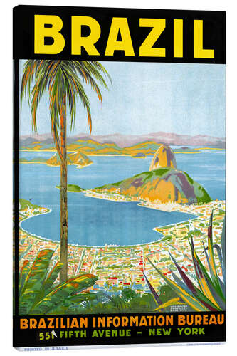 Canvas print Brazil - Advertising Travel Poster for Brazil (1945)